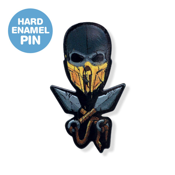 Yellow Kombatant & Crossbones Enamel Pin